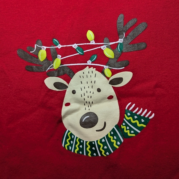 Cat And Jack Unisex Pajamas Holiday Reindeer Christmas Size 2T 2 Piece - Picture 2 of 5